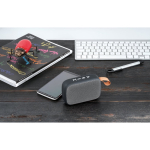 Coluna de som Bluetooth minimalista com alça e microfone Club cor cinzento vista conjunto