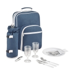 Mochila completa para piquenique com talheres Set Picnic Parkview cor azul quarta vista