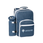 Mochila completa para piquenique com talheres Set Picnic Parkview cor azul imagem com logo