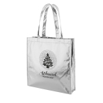 Saco promocional non-woven com acabamento brilhante 90 g/m2 Brilliant cor prateado imagem com logo
