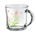 Canecas personalizadas baratas de vidro com smiley 230ml Cristal cor transparente imagem com logo