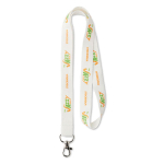 Lanyard RPET 15mm cor branco