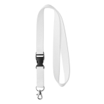 Lanyard RPET Plus 15mm cor branco