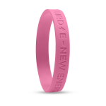 Pulseiras personalizadas baratas de silicone com logo em Baixo Relevo cor cor-de-rosa