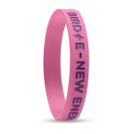 Pulseiras personalizadas baratas de silicone com logo em Baixo Relevo cor cor-de-rosa