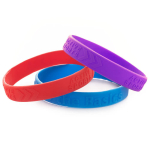 Pulseiras de festival personalizadas de silicone com Alto Relevo cor vermelho oitava vista