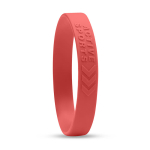Pulseiras de festival personalizadas de silicone com Alto Relevo cor vermelho