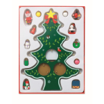 Pequena árvore de Natal decorativa com 12 enfeites Natalício Pai Natal cor verde terceira vista