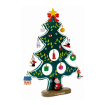 Pequena árvore de Natal decorativa com 12 enfeites Natalício Pai Natal cor verde vista principal