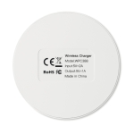 Carregador sem fios barato com logo colorido Fullprint Round cor branco quinta vista
