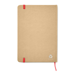 Caderno personalizado papel reciclado folhas A5 linhas EcoNote cor vermelho segunda vista