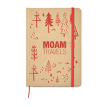 Caderno personalizado papel reciclado folhas A5 linhas EcoNote cor vermelho vista principal