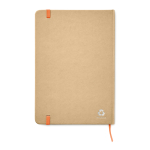 Caderno personalizado papel reciclado folhas A5 linhas EcoNote cor cor-de-laranja segunda vista