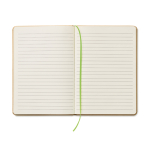 Caderno personalizado papel reciclado folhas A5 linhas EcoNote cor verde-lima quarta vista