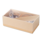 Conjunto 2 chávenas de café pequenas com base de bambu 60ml Espresso cor transparente terceira vista