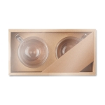 Conjunto 2 chávenas de café pequenas com base de bambu 60ml Espresso cor transparente quarta vista