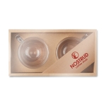 Conjunto 2 chávenas de café pequenas com base de bambu 60ml Espresso cor transparente vista principal quarta vista