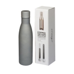 Garrafa personalizada de qualidade de aço inoxidável 500ml Avenue Lane cor cinzento segunda vista frontal