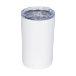 Copo térmico de aço com fecho anti-gotas 330ml Coffee Club cor branco segunda vista frontal