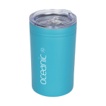 Copo térmico de aço com fecho anti-gotas 330ml Coffee Club cor turquesa vista impressão tampografia