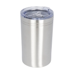 Copo térmico de aço com fecho anti-gotas 330ml Coffee Club cor prateado segunda vista frontal