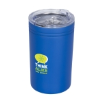 Copo térmico de aço com fecho anti-gotas 330ml Coffee Club cor azul real vista impressão tampografia