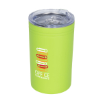 Copo térmico de aço com fecho anti-gotas 330ml Coffee Club cor verde-lima vista impressão tampografia