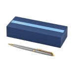 Caneta de aço de alta qualidade com tinta azul Waterman Hémisphère cor dourado segunda vista