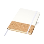 Elegante caderno capa de cortiça, folhas A5 pautadas JournalBooks Cork cor branco