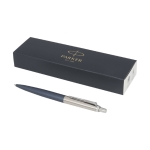 Caneta de qualidade mate com cromados tinta azul Parker Jotter XL cor azul segunda vista frontal