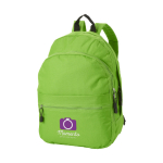 Mochila publicitária de estilo juvenil em várias cores Teens cor verde-lima vista impressão serigrafia