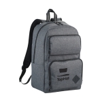 Mochila corporativa para PC de 15,6'' de poliéster 600D Business Style cor cinzento vista impressão serigrafia