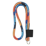 Lanyard cilíndrico poliéster impresso a cor bem garrida 0,8 cm Tube Sublim cor branco