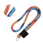Lanyard cilíndrico poliéster impresso a cor bem garrida 0,8 cm Tube Sublim cor branco quinta vista