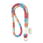 Lanyard cilíndrico poliéster impresso a cor bem garrida 0,8 cm Tube Sublim cor branco