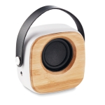 Colunas de som com logotipo, alça e bluetooth 5.0 de bambu Scandinavia cor branco