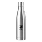 Garrafas térmicas personalizadas de aço elegantes 500ml Midlane cor prateado mate vista principal
