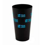 Copos reutilizáveis plástico com acabamento esmaltado 500ml Concert cor preto vista principal