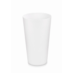 Copos reutilizáveis plástico com acabamento esmaltado 500ml Concert cor branco
