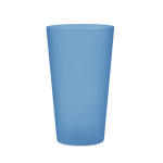 Copos reutilizáveis plástico com acabamento esmaltado 500ml Concert cor azul transparente