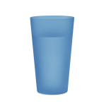 Copos reutilizáveis plástico com acabamento esmaltado 500ml Concert cor azul transparente