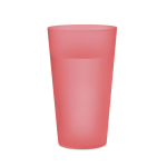 Copos reutilizáveis plástico com acabamento esmaltado 500ml Concert cor vermelho transparente