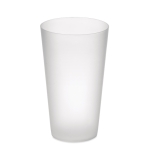 Copos reutilizáveis plástico com acabamento esmaltado 500ml Concert cor branco transparente