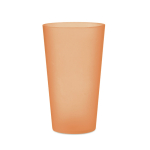 Copos reutilizáveis plástico com acabamento esmaltado 500ml Concert cor cor-de-laranja transparente