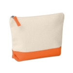 Necessaires personalizados de algodão 340 g/m2 Promenade cor cor-de-laranja vista principal terceira vista