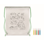Saco-mochila non-woven 80 g/m² colorir com marcadores Color Fun segunda vista