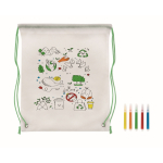 Saco-mochila non-woven 80 g/m² colorir com marcadores Color Fun quarta vista