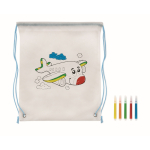 Saco-mochila non-woven 80 g/m² colorir com marcadores Color Fun quarta vista
