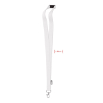 Lanyard de RPET com mosquetão metálico e fecho de segurança 20mm cor branco