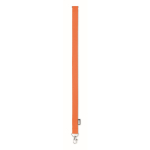 Lanyard de RPET com mosquetão metálico e fecho de segurança 20mm cor cor-de-laranja quarta vista